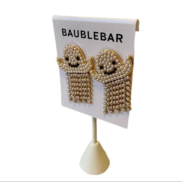 Adorable Seed Bead Ghost Earrings. The bottom half moves. - Picture 2 of 6